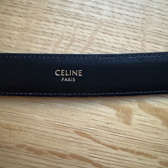 Celine Medium Black Triomphe Belt [100] - Picture 6 of 12